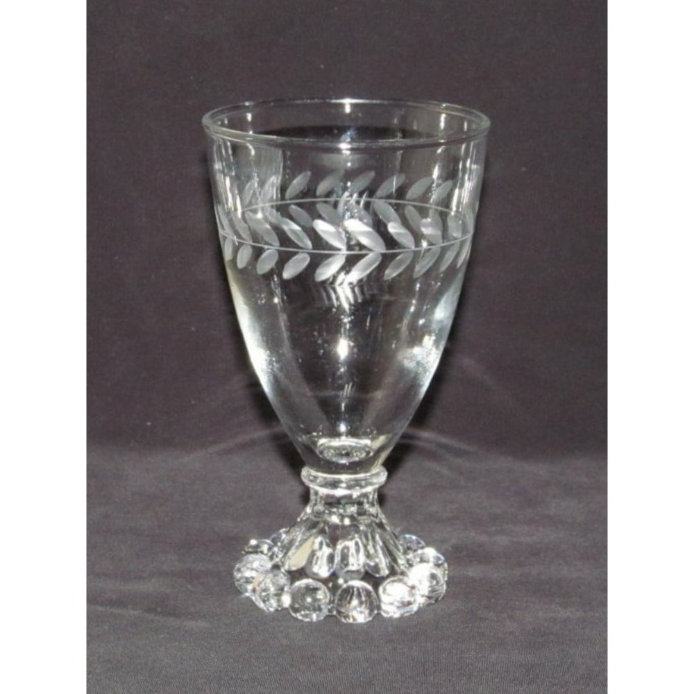 Anchor Hocking LAUREL Gray Cut Crystal Footed Juice Tumbler